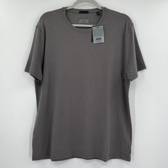 ATM Anthony Thomas Melillo Mens Cotton T-Shirt Charcoal Gray Short Sleeve Tee XL - Picture 1 of 8